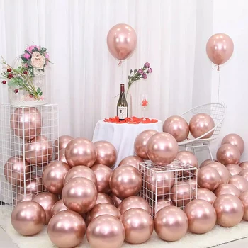 20buc Aur Rose Confetti Metalice Baloane Happy Birthday Decorare Ziua de nastere Primul Băiat Fată Consumabile Partid Copil 1 Un An Decor