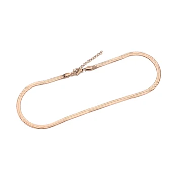 1 buc Oțel Inoxidabil 5mm Șarpe Lanț Colier de Aur a Crescut Plat Spic Coliere pentru Femei Bijuterii 40cm cu 5cm Extins Lanț
