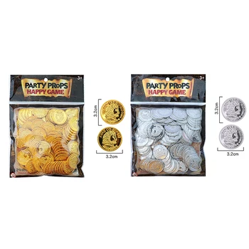 100buc Poker Casino Chips-uri de Monede de Aur Placare Plastic spaniol Comoara Joc Poker Joc de Bord Accesorii Monedă de Aur Recuzită en-gros