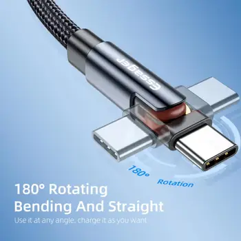 180 de Grade de Rotație de Tip c Cabluri Cablu Pentru Xiaomi Samsung 3A Rapid ChargingUSB de Tip C Dispozitivele 3,5 mm Telefon Mobil de Date Cablul de Sârmă