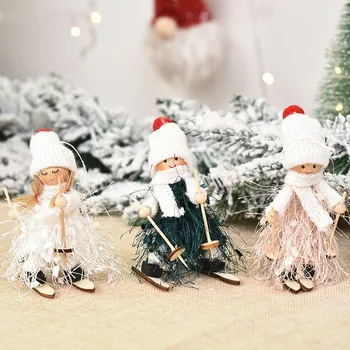 1buc Frumoasă Fată de Zăpadă Înger de Schi Papusa Pom de Crăciun Agățat Ornament Papusa Copii Cadou de Anul Nou Copac Xmas Decor Acasă Navidad