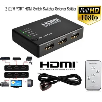 1buc HDMI Splitter 3/5 Port HDMI Switch de Comutare Port HDMI 1080P 3 Intrare-1 Ieșire 4K Adaptor Pentru XBOX 360, PS3, PS4 Android HDTV