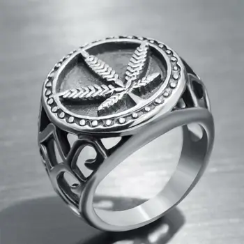 2021 tendință de Argint Gol Frunze de Cânepă Inelul de sex Masculin inel chestii Misto accesorii gotice de logodna inel de Nunta mens bijuterii