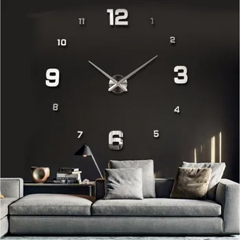 2022 Design Modern Ceas de Perete Mare 3D DIY Cuarț Ceasuri Ceasuri de Moda Acril Oglindă Autocolante Living Decor Acasă Horloge