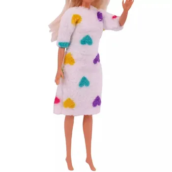 2022 mai Recente cu Mânecă Scurtă de Pluș Rochie Barbie Moda Casual Haine Potrivite Pentru 30 De Cm Papusa Accesorii Cadouri DIY (Gratuit Tocuri)