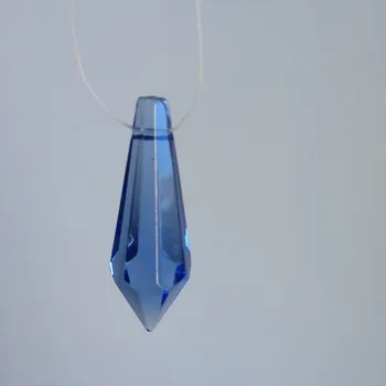 20buc/lot 36mm Albastru Sloi de gheață Candelabru Picătură prisma piese de Cristal AAA Sticlă Agățat Pandantiv Pentru Lampa Decor+inele Libere
