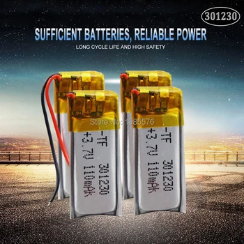 3.7 v 80mah baterie litiu-polimer 301230 li-polimer baterie Reîncărcabilă 301230 Pentru cască bluetooth jucărie stilou de înregistrare sunet