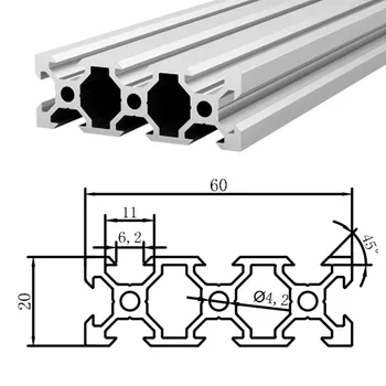 4buc/Lot 2060 Argint V-slot pentru Profil de Aluminiu Extrudare 100mm Lungime Liniară Feroviar 150mm 300mm pentru DIY Imprimantă 3D banc de lucru CNC