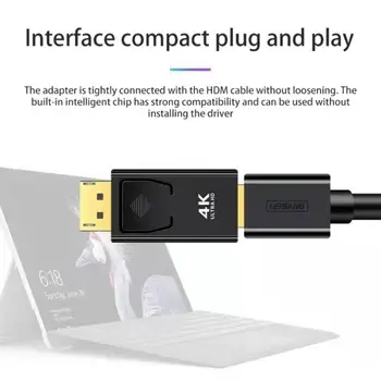 4K, 1080P DP la HDMI compatibil-Adaptor de Monitor de Calculator Convertor Plug-DisplayPort la HDMI compatibil-Adaptor Convertor