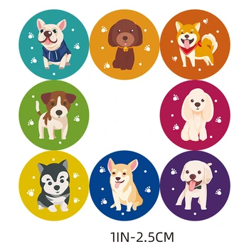 500 Buc 1 Inch de Desene animate de Animale Câini Eticheta Autocolant pentru Copii Jucării Didactice Card Cadou Pachet Petrecere de Nunta Ambalaj de Copt