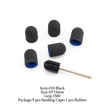 5pcs de Șlefuit cu Bandă Capace de Plastic Negru Pedichiura Profesionale de Îngrijire Picior Instrument Cu Mâner Lustruit Accesorii de Îngrijire Cuticula Instrumente
