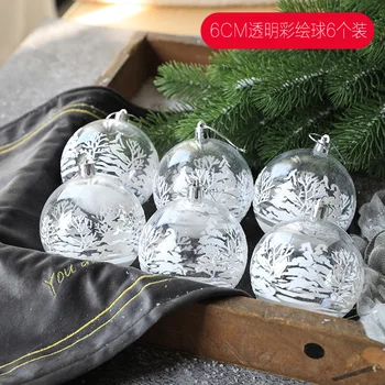 6pcs/set Decor de Crăciun din Plastic Alb de Zăpadă Minge Ornamente de Pom de Crăciun Decorare Pandantiv Partid Cadou Navidad 2022