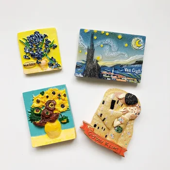 BABELEMI Nou Lume Celebru Tablou de Monet, Klimt Van Gogh Li Mengke Ge ornamente Beizhai Rășină Frigider Magneți de Frigider Decor