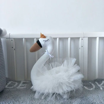 Camera Pentru Copii Decor De Dormit Pentru Copii Papusa Drăguț Swan Animal De Pluș Jucărie Moale De Tifon Perna Cadouri