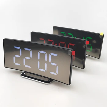 Ceas cu Alarma Electronic Digital cu LED Display Mare MirrorNoiseless Design Multifuncțional USB Ceas de Birou de Masa, Administrat de Decor