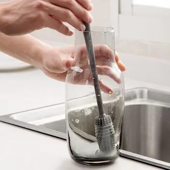 Ceașcă De Silicon Perie Cupa Scruber Curat De Sticlă Bucătărie Instrument De Curățare Mâner Lung Bea Paharul De Vin Sticla De Sticlă Ceașcă Perie De Curățare