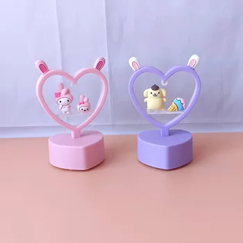 Creative Desene animate DIY LED-uri de Lumină Anime Melodia Mea Cinnamoroll Kuromi Purin Câine Drăguț Mini Lampă de Masă Lumină de Noapte Fata de Jucarii Cadou