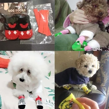 Câinele Șosete de Crăciun, de Anul Nou Câine șosete anti-zero, Anti Murdărie anti-alunecare picior acoperă câine bixiong pantofi caine pisica pantofi și șosete