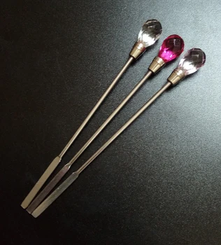 De vânzare la cald 2 buc drepte din Oțel Inoxidabil Nail Art Amestecand Rod Instrument Gem Decorate agitator UV Gel și Unghii Acrilice Tija de Agitare