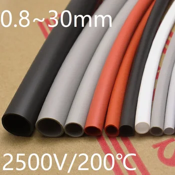 Diametru 0.8~30mm Silicon Căldură Psihiatru Tub Flexibil Cablu Manșon Izolate 2500V Temperatură Înaltă Moale DIY Sârmă Folie Protector