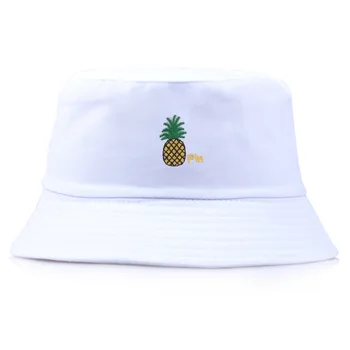 Dublu-side Ananas Imprimare Pliabil Găleată Pălărie de Plajă Palarie de Soare Strada Pălărie Pescar în aer liber Capac Bărbați și Femei Pălărie