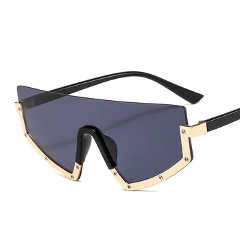 Emosnia Nou Pătrat de Metal Semi-Rimle în aer liber ochelari de Soare Femei Supradimensionat Vintage Ochelari de Soare Barbati de Vară Stil de Ochelari de soare UV400