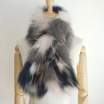 Femei de Lux Reale de Blană de Vulpe Eșarfă de iarnă Doamnelor Tricotate Eșarfe Blana Femei Coreea Eșarfă Naturale Gros Genuine Fox Marame Rusia