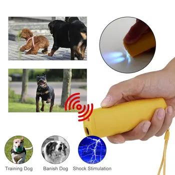 Hot 3 În 1 Pet Dispozitiv de Antrenament Cu LED Anti Latrat Stop-Latrat Ultrasonic Dog Repeller Portabil Anti Latrat Dispozitiv