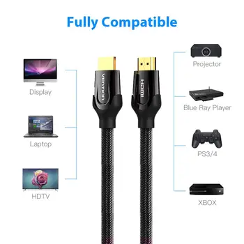 Intervenție Cablu HDMI HDMI cu un Cablu HDMI 4K cu HDMI 2.0 3D 60FPS Cablu pentru Splitter Comuta TV LCD Laptop PS3 Proiector, Calculator, Cabluri