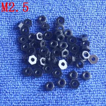 M2.5 100 buc nylon negru piuliță hexagonală 2,5 mm plastic nuci RoSH Hexagon PC-Electronice, accesorii, Instrumente, etc