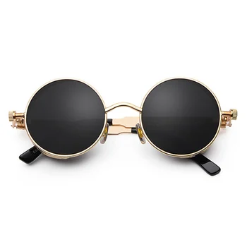 Metal Steampunk ochelari de Soare Barbati de Moda pentru Femei Ochelari rotunzi Marca Vintage Design de Înaltă Calitate UV400 Ochelari