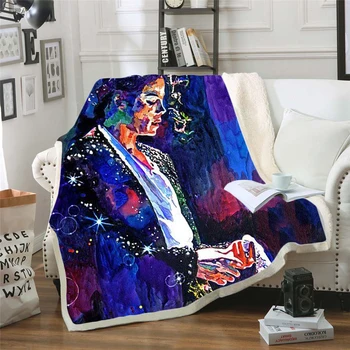 Michael Jackson 3d printed fleece pătură pentru Paturi Drumeții Picnic Pilotă Groasă la Modă Cuvertură Sherpa Arunca Pătură stil-9