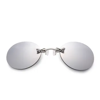 Mini fără ramă de ochelari de Soare Clip pe Nas Lentile de Ochelari rotunzi de Moda Fara rama Vintage pentru Bărbați Ochelari de soare UV400 Ochelari de Șofer
