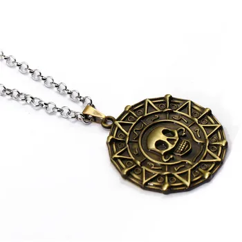 Monedă de aur Piratii din Caraibe Colier de Metal Lanț Cravată Coliere & Pandantive Pentru Femei Barbati Cadou Colar Bijuterii Kolye 10969