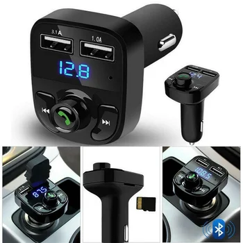 Noi 5.0 apelurilor Audio Auto Kit FM X8 Dual Transmițător Aux Modulator MP3 Player Vehicul 3.1 UN Încărcător USB de Încărcare
