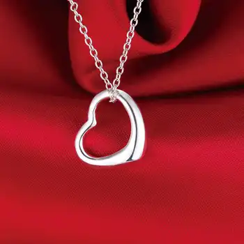 Noi, speciale, de moda de sex feminin argint femei Drăguț inima iubitor de femei lady charms bijuterii coliere transport gratuit P063