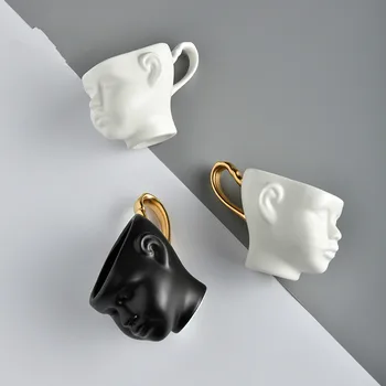 Nordic Decor Creativ Forma fetei Portelan, Ceasca si Farfurie de Ceramică Simplu Ceai Seturi de Cesti de Cafea cu Design Modern