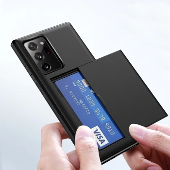 Note20 Ultra Caz Pentru Samsung Galaxy Note20 Armura Ultra Slide Portofel Sloturi pentru Carduri de Credit, Titularul Cardului de Caz Pentru Galaxy nota 20 Acoperi