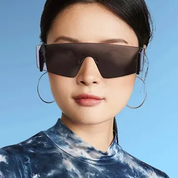Noua Epocă Populare fără ramă Bărbați ochelari de Soare pentru Femei Brand de Lux One Piece Blue Gradient de Culori de Sticlă Soare Retro Trend Nuante UV400