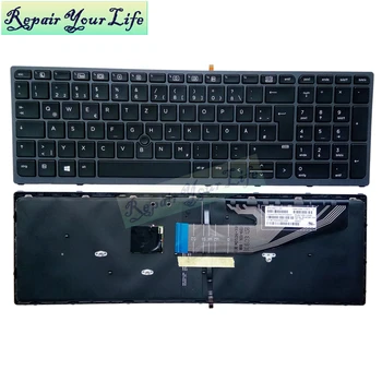 Noul Germania tastatura Iluminata pentru HP Zbook 15 G3 GR negru Inlocuire tastaturi Trackpoint cadru gri originale, de bună calitate, Nou