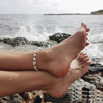 Pentru Femei Picior Bijuterii Plaja Vara Desculț Sandale shell sori pe picior de sex Feminin curea Glezna Boem Accesorii