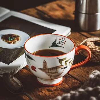 Retro Stil Nordic Ceramice Cana De Cafea Animale De Mână-Pictat Micul Dejun Lapte Cu Ceai Ceașcă Suc De Bucătărie Bea Cereale Drinkware