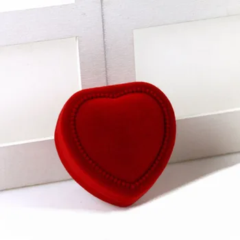 Roșu de Logodna in Forma de Inima Cutie de Inel de Nunta Cercel Magazin de Bijuterii Display Cadou de Ziua Îndrăgostiților