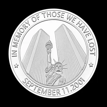 Sertember 11.2001 Eroi Americani Suvenir de Colectie, Cadou, În Memoria Celor care Ne-am Pierdut Argint Placat cu Monedă Comemorativă