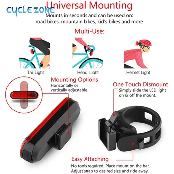 Spate Biciclete Coada Lumina USB Reîncărcabilă Rosii Ultra Bright Stopuri se Potrivesc Pe Orice Bicicleta/Casca Usor de instalat pentru Ciclism de Siguranță