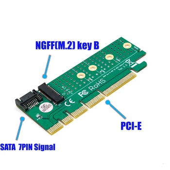 XT-XINTE M. 2 pentru unitati solid state B-cheie SATA-Bus SSD SATA3 Adaptor Slot PCIe Riser Card Suport 2230/2242/2260/2280 M2 SSD