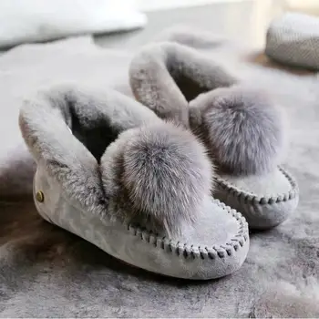 În 2022, China de Brand de Înaltă Calitate pentru Femei Cizme de Zăpadă, Piele naturala, Lana Naturala la Modă Și Caldă Pantofi Femei