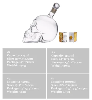 heroic Measurable scheme Reducere 125ml 350ml 550ml 1000ml cap de craniu forma lichior sticla de apa  sticla pentru whisky vodka cupe | Drinkware ~ Confortresidenceploiesti.ro